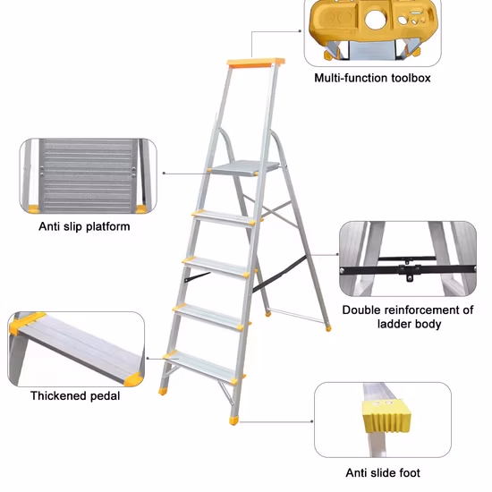 Hot Selling Good Quality Foldable Platform Folding Household Aluminum Ladders