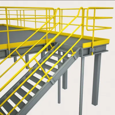 Plataformas de palco de trabalho de aço para serviços pesados ​​personalizadas e passarelas de escadas de alumínio